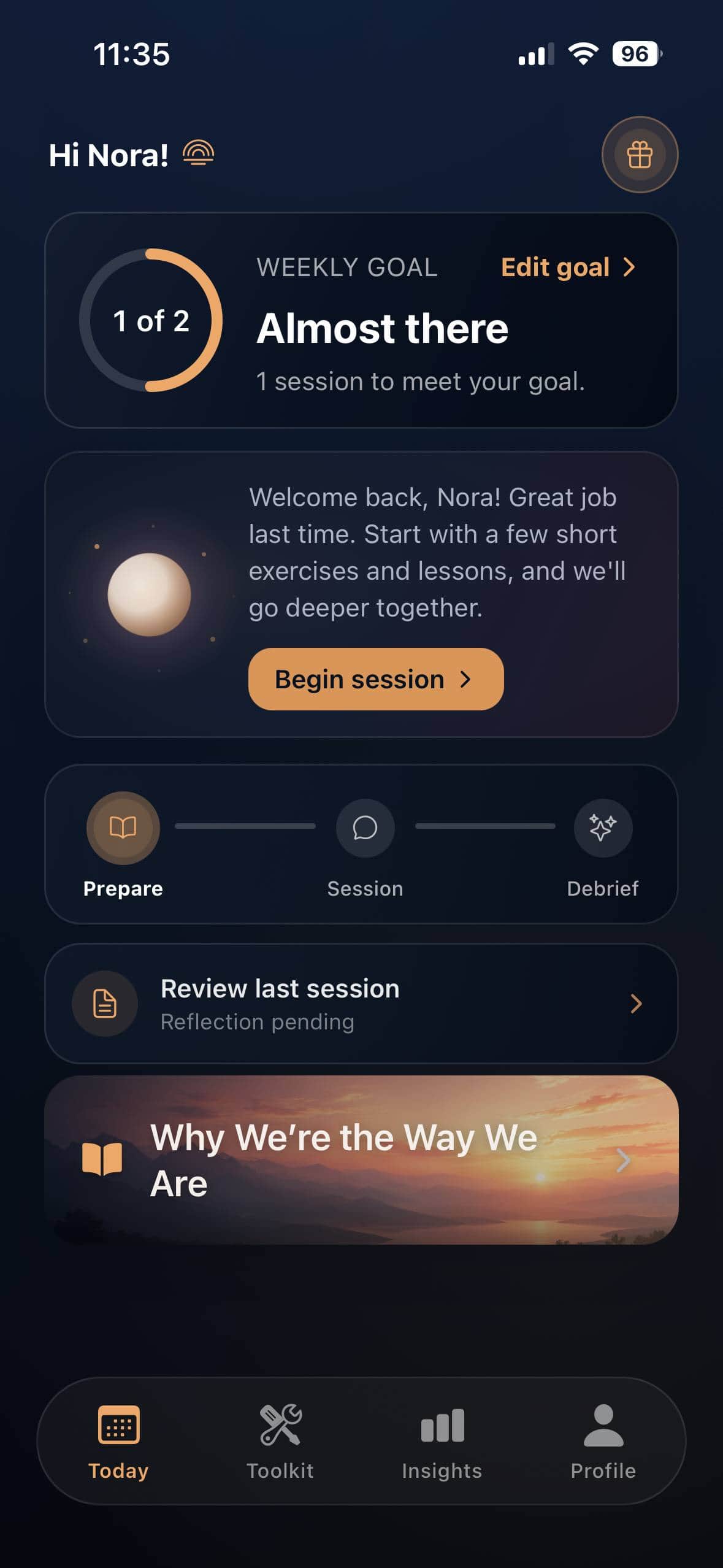 Nervana App as of today
