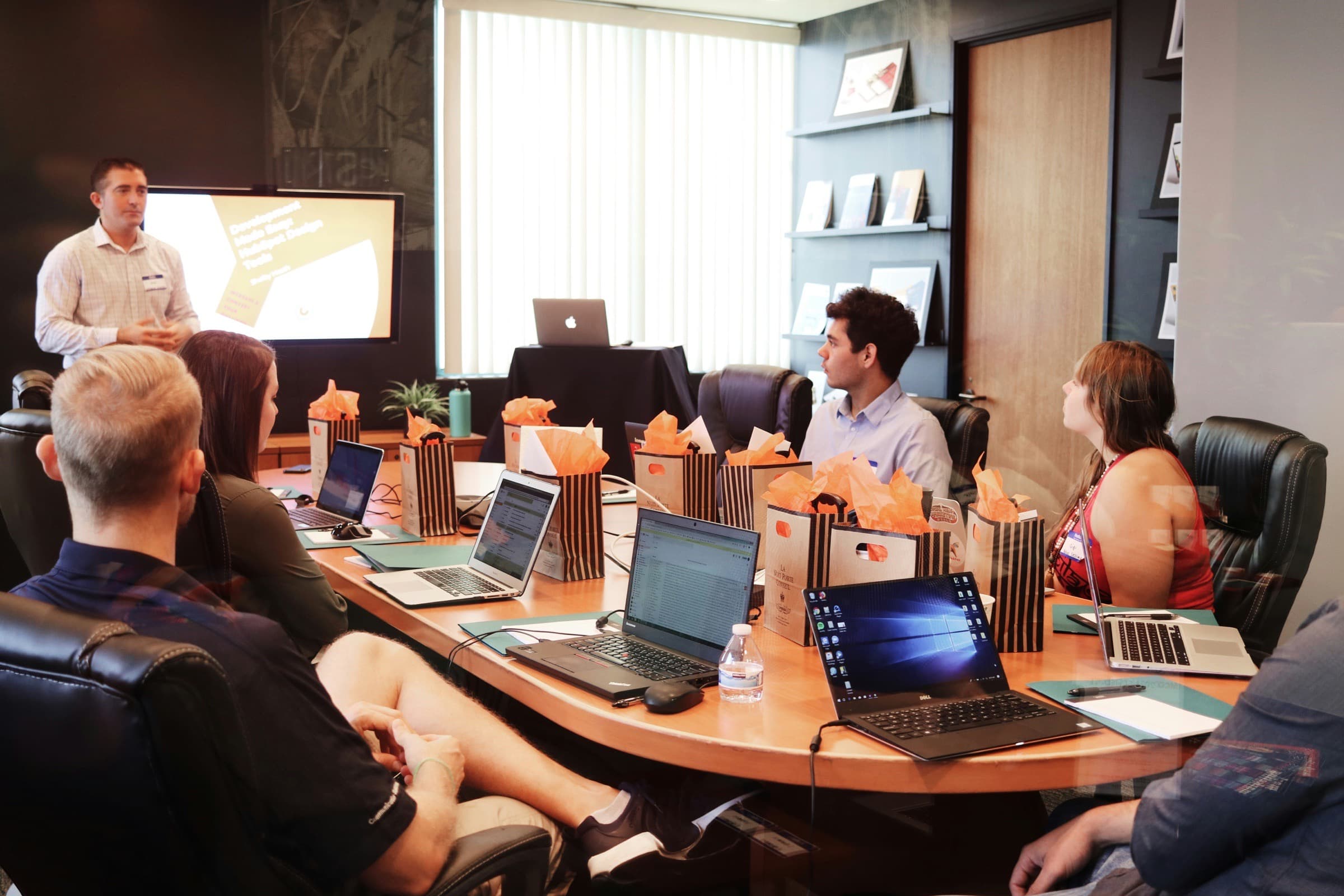 Team meeting in a conference room